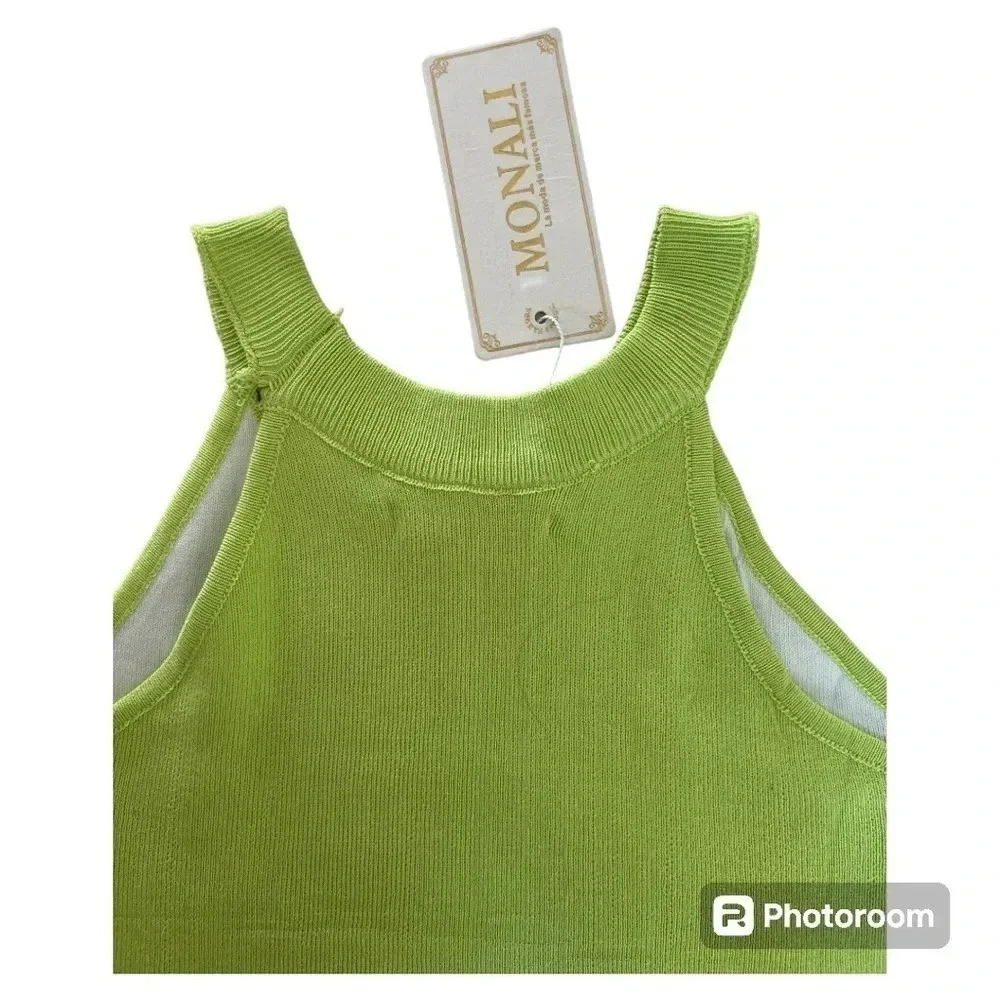 NWT Monali knit bodycon lime green dress size M/L - Picture 4 of 5